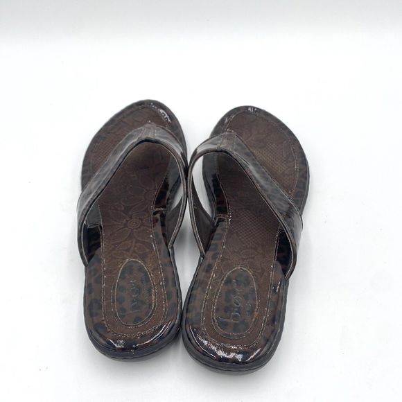 b.o.c. Born Concept Women's Cheetah Leopard Patent Leather Flip Flop Sandals 9 - Picture 4 of 9
